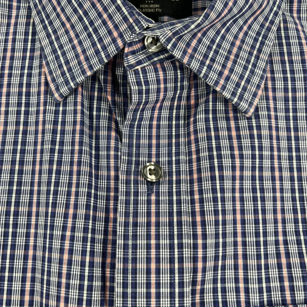Banana Republic Shirt Mens Medium Blue Plaid Long Sleeve Button Up Classic Fit
